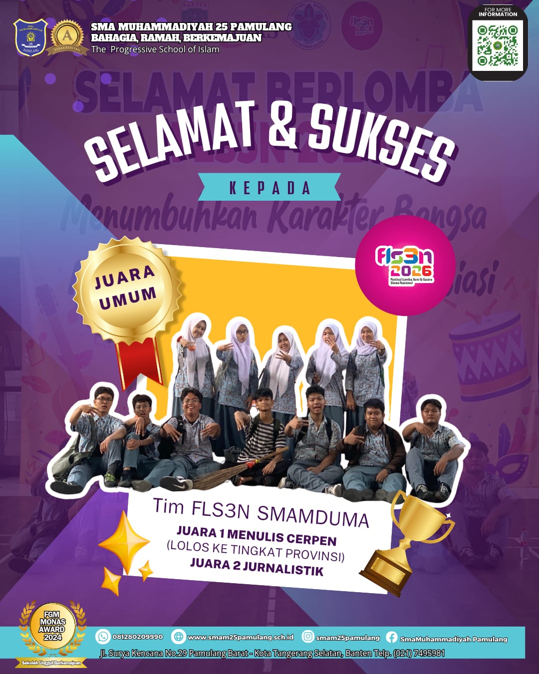 Pecah Banget! Tim FLS2N SMAM DUMA Sabet Juara Umum ke-4, Siap Ukir Prestasi di Tingkat Provinsi! 🏆✨